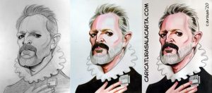 Proceso de creación caricatura Bosé