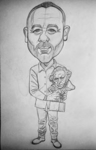 Boceto caricatura Javier Gutiérrez