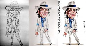 Proceso de creación de la caricatura de Michael Jackson