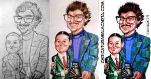 Proceso de creación de la caricatura de Pedro Pascal