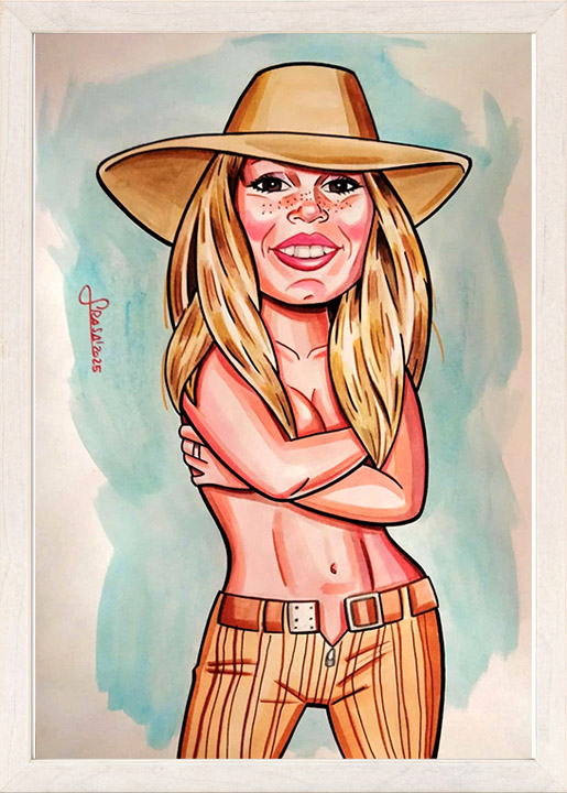 Ilustración cómic de Brigitte Bardot