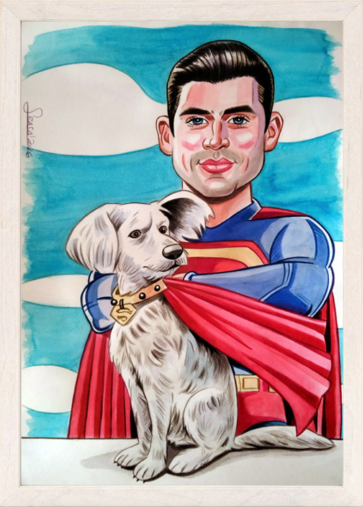 Ilustración Superman y Krypto