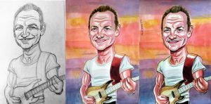 Proceso de creación de la caricatura de Sting